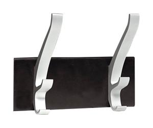 Patère double Unilux cypres gris métal/noir