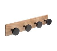 Patère en Bois ""4 Têtes"" 40cm Noir