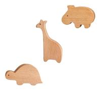 Patère - Enfant - 3 PCS - Bois massif - Animaux mignons - Décoration murale
