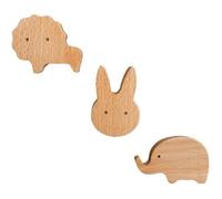 Patère - Enfant - 3PCS - Bois - Animaux - Décoration Murale
