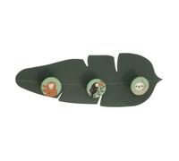 Patère enfant - ATMOSPHERA - Feuille - Bois MDF - Vert foncé - 3 patères