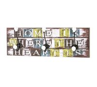 Patère Murale 3 Crochets "Home" 60cm Multicolore