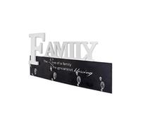 HAKU garderobe murale chromé, blanc, MDF - Dim.: L 50 cm x H 29 cm x P 7 cm, Style: Modern