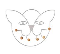 Patère Murale 6 Crochets "Chat" 48cm Argent
