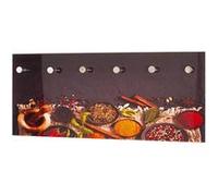 HAKU Garderobe murale Optique INOX – motif métal, verre trempé – L70×H30×P5 cm – Style moderne