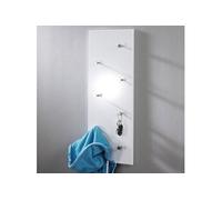 HAKU garderobe Murale chromé, Blanc, MDF, métal - Dim.: L 80 cm x H 30 cm x P 6 cm, Style: Modern