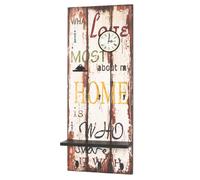 HAKU Tableau pense-bête motif vintage – MDF & métal – L40×H100×P14 cm – Style industriel