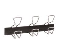 Patère murale - ALBA - 3 têtes - Métal - Noir - Design contemporain - 47,5 cm