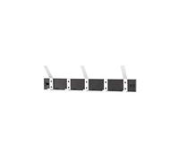Patère murale coloris noir-aluminium en métal - L 50 x P 8 x H 14 cm --