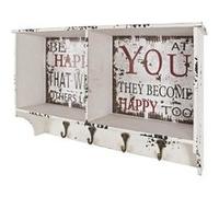 HAKU garderobe Murale Motif, Vintage, MDF, métal - Dim.: L 65 cm x H 40 cm x P 15 cm, Style: Industrial