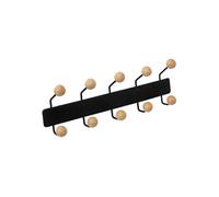 - Patère Murale en Bois "10 Boules" 44cm Noir