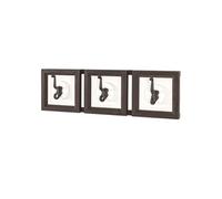 HAKU patère Murale Marron, Blanc, Bois Massif, métal - Dim.: L 58 cm x H 18 cm x P 9 cm, Style: Industrial