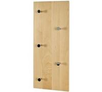 HAKU garderobe Murale hêtre, chromé, Bois Massif - Dim.: L 60 cm x H 25 cm x P 6 cm, Style: Modern
