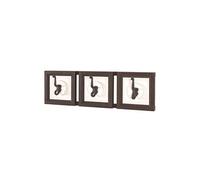 Patere murale en bois massif laque blanc/marron fonce - 58 x 9 x 18 cm --