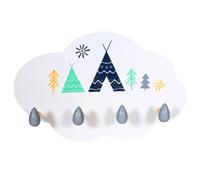 Patère Murale Enfant Déco Nuage 34cm Blanc