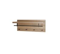 Patère Murale & Etagère "Miranda" 75cm Chêne Foncé & Noir