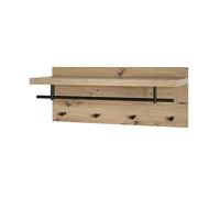 Patère Murale & Étagère "Miranda" 75cm Chêne & Noir