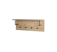 HAKU Warderobe Murale chêne Clair, Noir, MDF, Métal - Dim.: L 80 x H 30 x P 20 cm, Style: Moderne
