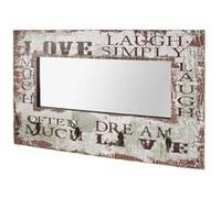 Patère Murale & Miroir "4 Crochets" 80cm Naturel Marron G