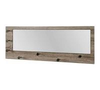 Patère Murale & Miroir "Bora" 80cm Chêne Foncé Marron G