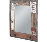 HAKU Patère murale Motif vintage – MDF et métal, miroir, L55×H75×P8 cm, style industriel