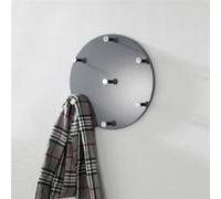 HAKU Porte-manteau mural chromé gris MDF/métal – P 5 cm × Ø 35 cm – Style moderne