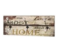 HAKU Patère murale Motif Noir – céramique, MDF, métal – L 60 × H 20 × P 12 cm – Style industriel