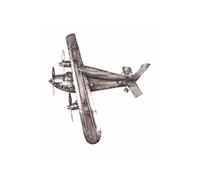 HAKU Patère murale Avion – vintage métal L55×H54×P9 cm – Gris