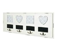 HAKU Patère murale Coeur Bois massif/MDF L63xH26xP3 cm Blanc