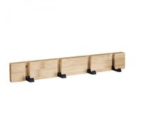 Patère, porte manteau mural rétractable - Bois - 4 crochets - Vivezen