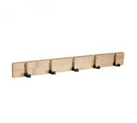 Patère, porte manteau mural rétractable - Bois - 5 crochets - Vivezen