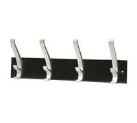 Patère quadruple Unilux gris métal/noir