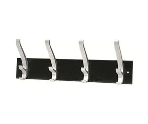 Patère quadruple Unilux gris métal/noir
