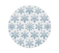 Patère ronde en métal pour porte d'entrée Motif flocon de neige d'hiver | Décoration murale ronde en métal pour café, club, jardin, 20,3 x 20,3 cm
