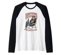 Paternité Squelette Bière Papa Humour Relaxant Manche Raglan