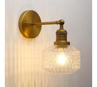 Pathson Applique Murale Intérieure, Câble E27 Lampe Murale Salle de Bain | Industriel Applique avec Abat-jour en Verre Lanterne Motif Ananas Texture, Vintage Luminaire pour Salon Chambre Cuisine