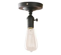 Pathson Edison E27 Métal Plafonnier Applique en Métal Lampe Rétro Industrial Lampe Murale Rétro Eclairage Luminaire Noir