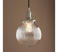 Pathson Suspension Industrielle,Plafonnier Suspendu Vintage Abat Jour en Verre Globe, Luminaire Ajustable pour îlot de Cuisine Salon