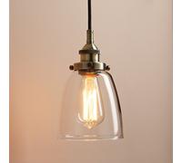 Pathson Suspension Luminaire Industrielle avec 14.1 CM Abat-jour en Verre, Suspensions d'éclairage Intérieur pour Cuisine Grenier Maison