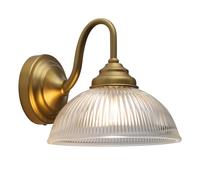 Pathson Vintage Col de Cygne Applique Murale Industriel E27 Luminaires | Intérieur Abat-jour en Verre Rayé Bol Lampe Murale pour Salle de bains Cuisine Miroir Couloir Chambre Chambre, Pas d'ampoule