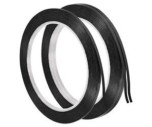 PATIKIL 0.12" x 72 Verges Polyester Métallique Ruban, 3 Lot Décoratif Film Ruban Adhésif Miroir Ruban Bandes pour Maison Graphique Arts Artisanat, Noir