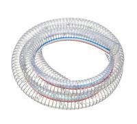 PATIKIL 1-1/2" / 38mm ID Tuyau Renforcé Avec Fil Métallique 2 Mètres, Tuyau D'Aspiration PVC Vinyle Résistant À Haute Pression Et Aux Produits Chimiques Avec Spirale En Fil, Transparent