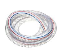 PATIKIL 1-1/8" / 28mm ID Tuyau Renforcé Avec Fil 3 Mètres, Tuyau D'Aspiration En PVC Vinyle Résistant À Haute Pression Et Aux Produits Chimiques Avec Spirale En Fil D'Acier, Transparent