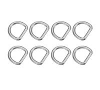 PATIKIL 1.4" Anneaux D métal, 8 pièces Anneaux D acier inoxydable 304 soudés Anneaux D solides accessoires bricolage pour ceintures, couture, colliers pour chiens, sangles toile, 6x25mm