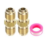 PATIKIL 1/4 pouce Mâle Flare x 1/4 pouce Mâle Flare Connecteur, 2pcs Sae 45 Degré Flare Laiton Adaptateur Union Tube Coupleur Flare Tuyau Raccord pour Air Gaz Ligne Réfrigération Cvc
