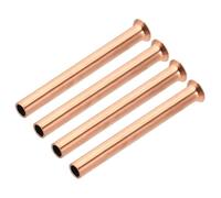 PATIKIL 1/4 Pouce Tube OD Compression Insert, 4 Pièces Insert en Cuivre Support de Tube de Compression Kit d'Assortiment pour Tuyau d'Air, d'Eau (Longueur 60mm)