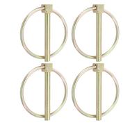 PATIKIL 1/4 x 1.97" Goupille à tête ronde, 4 pièces Assortiment de goupilles Lynch Kit de clips de verrouillage d'arbre avec anneau pour tracteur agricole remorques charrettes (6x50mm)