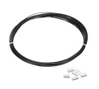 PATIKIL 1/64" Câble En Acier, 33 Pi 304 Câble En Acier Inoxydable Revêtu De Vinyle Noir Avec 10 Manchons De Raccordement Pour suspendu De Lumières Cordes À Linge Treillis, Noir