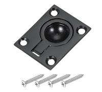 PATIKIL 1-7/8"x1-1/2 Poignées À Anneau Encastré, 316 Acier Inoxydable Carré Poignée De Porte Encastrée Verrou De Trappe De Bateau Caché Avec Vis Pour Meubles De Yacht Marin, Noir