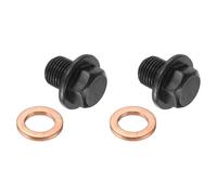 PATIKIL 1/8" BSP Raccord De Bouchon De Tuyau, 2 Pcs Tête Hexagonale Externe Bride Filetage Mâle Adaptateur De Bouchon De Tuyau Connecteur Avec Joint En Cuivre Pour Étanchéité Huile Gaz Eau